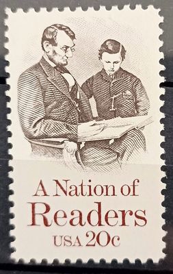 Estados Unidos 1984, Abraham Lincoln leyendo con su hijo Tad