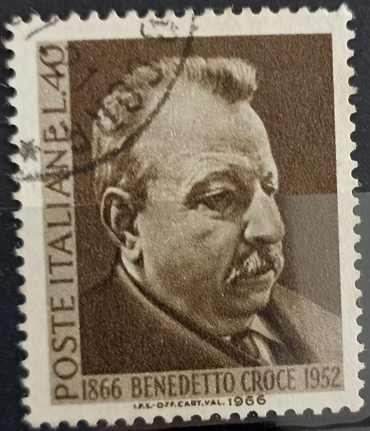 Italia 1966, Benedetto Croce (1866-1952), filósofo e historiador