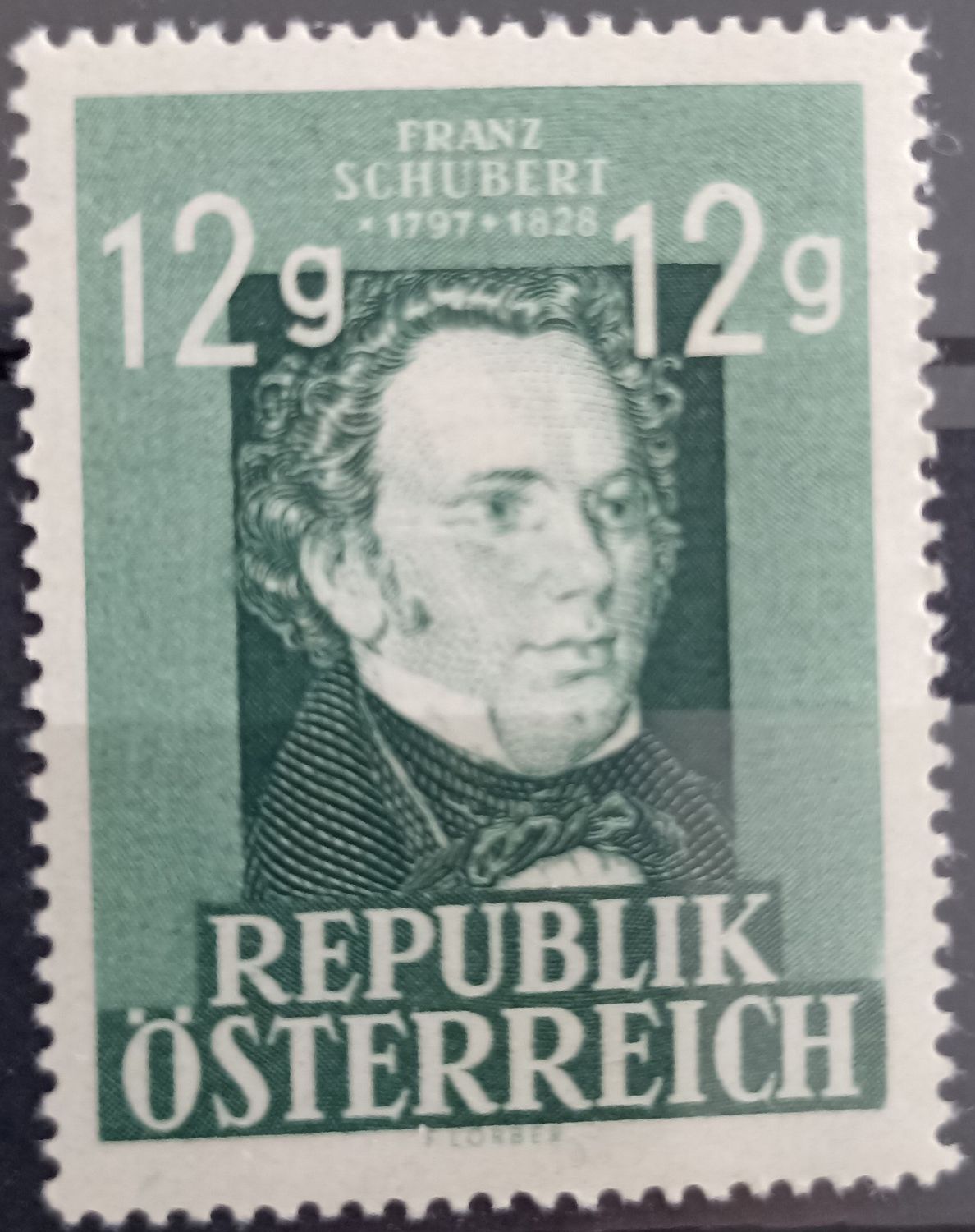Austria 1947, Franz Schubert (1797-1828), compositor