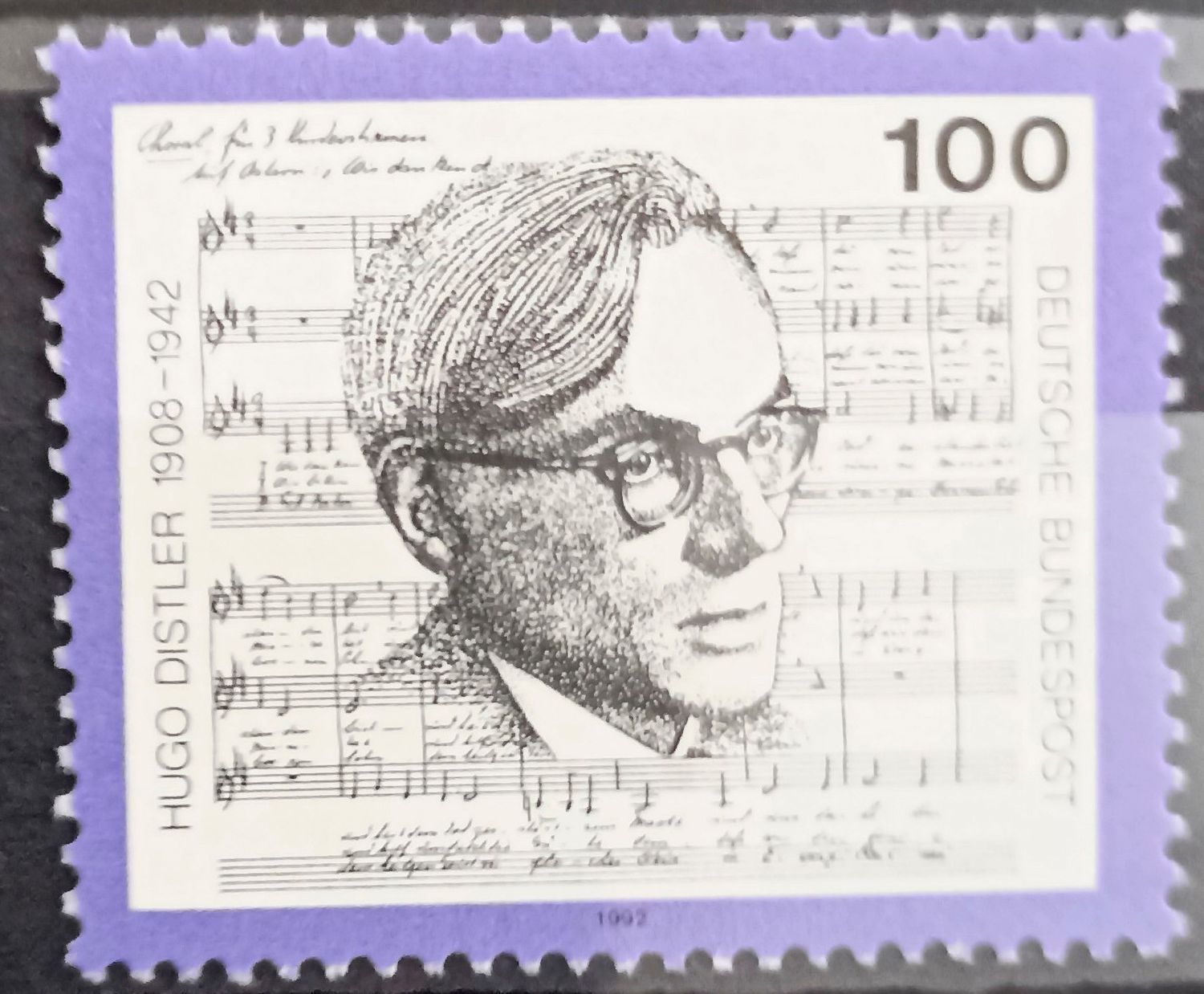 Alemania 1992, Hugo Distler con partitura de coral infantil