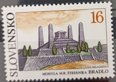 Eslovaquia 1993, Mausoleo de M.R. Štefánik en Bradlo, monumento nacional eslovaco