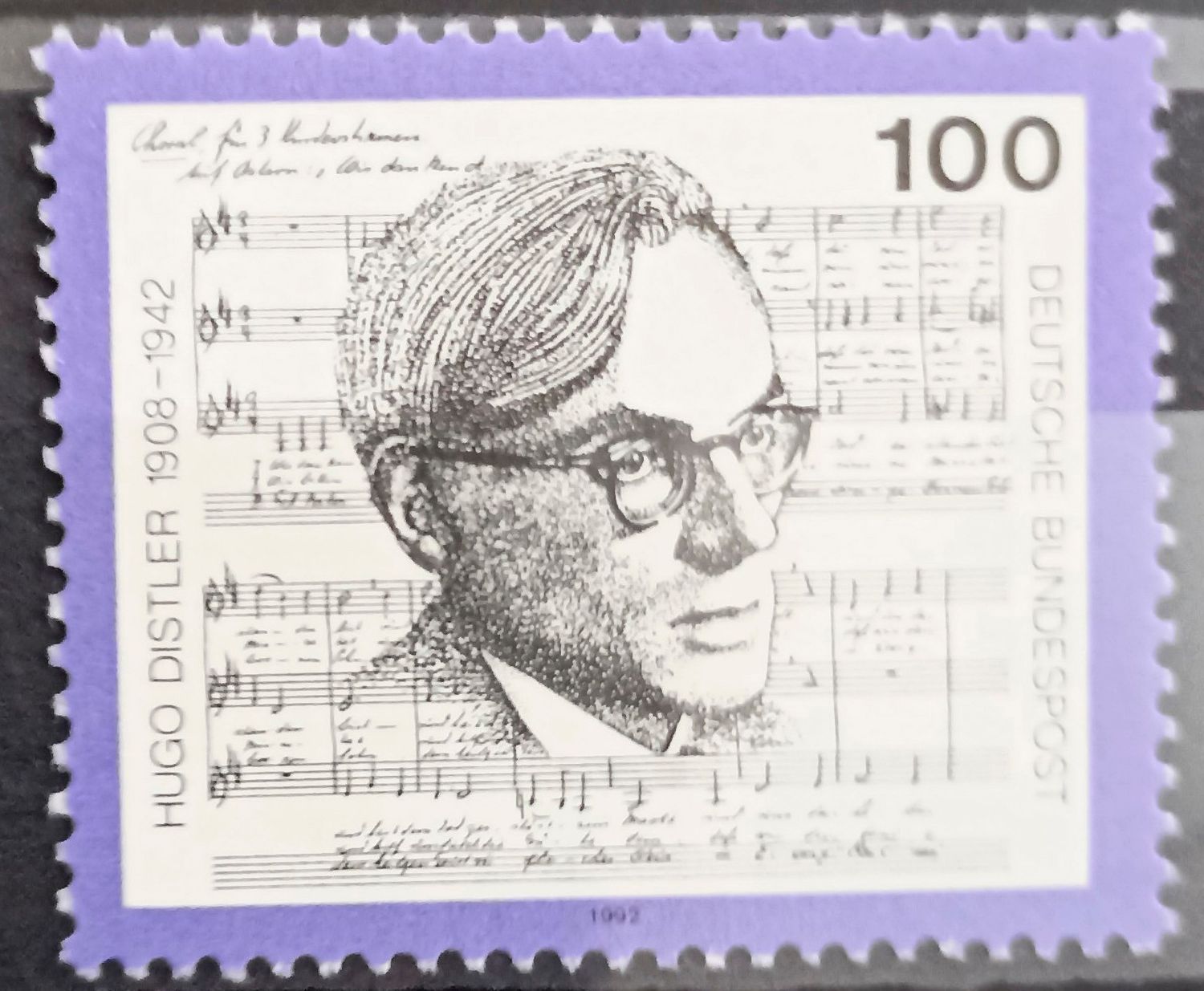 Alemania Federal 1992, Hugo Distler 1908-1942 100Pf
