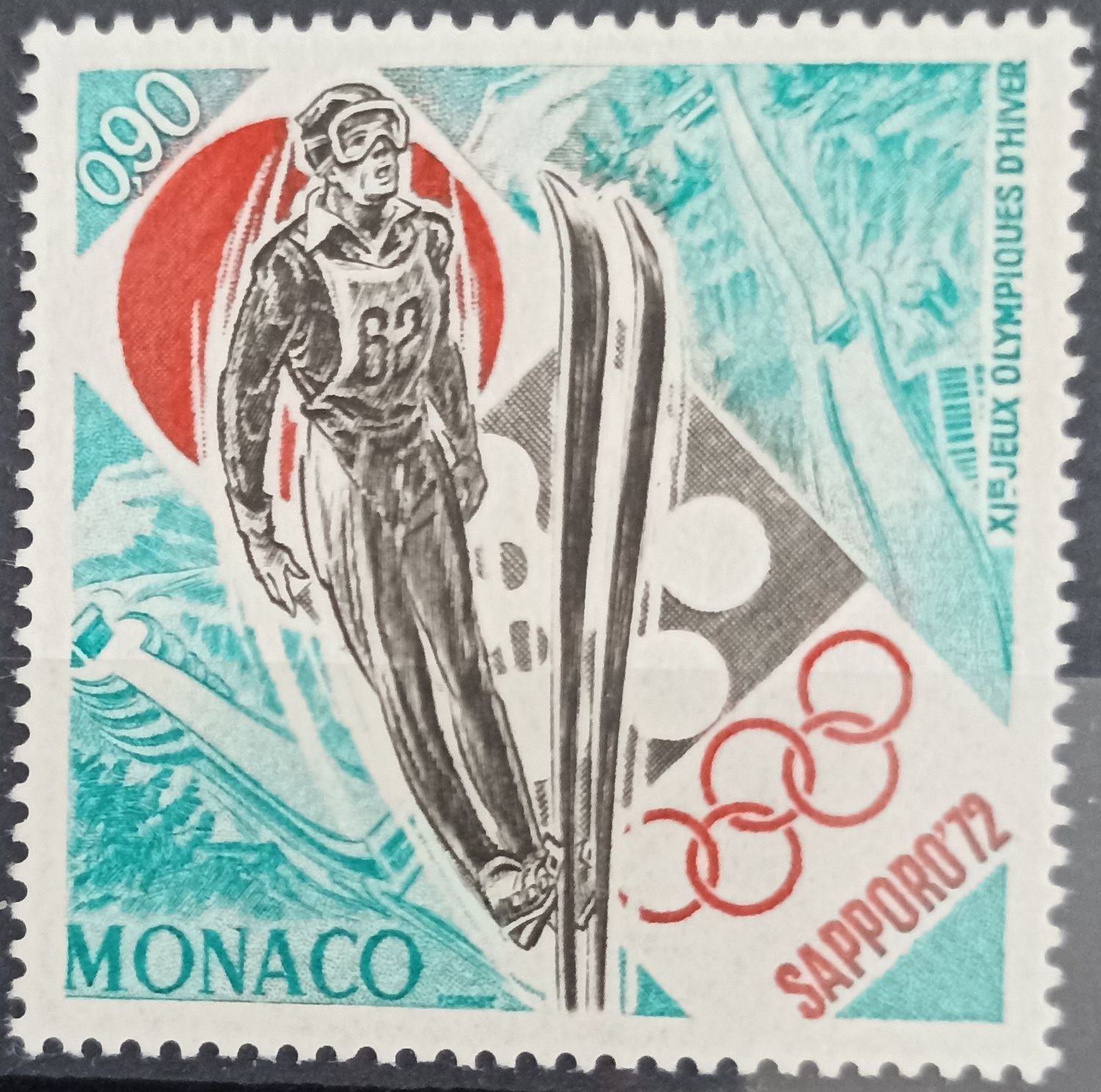 Mónaco 1971, Esquiador con esquís, salto de esquí