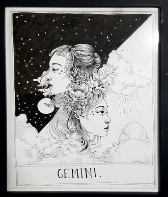 Gemini Zodiac - Original by Valerie Niemeyer