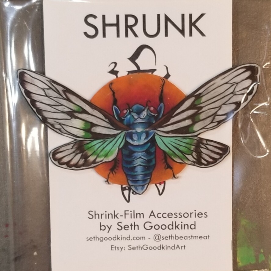 Cicada Sunset Shrinky Dink - Brooch by Seth Goodkind