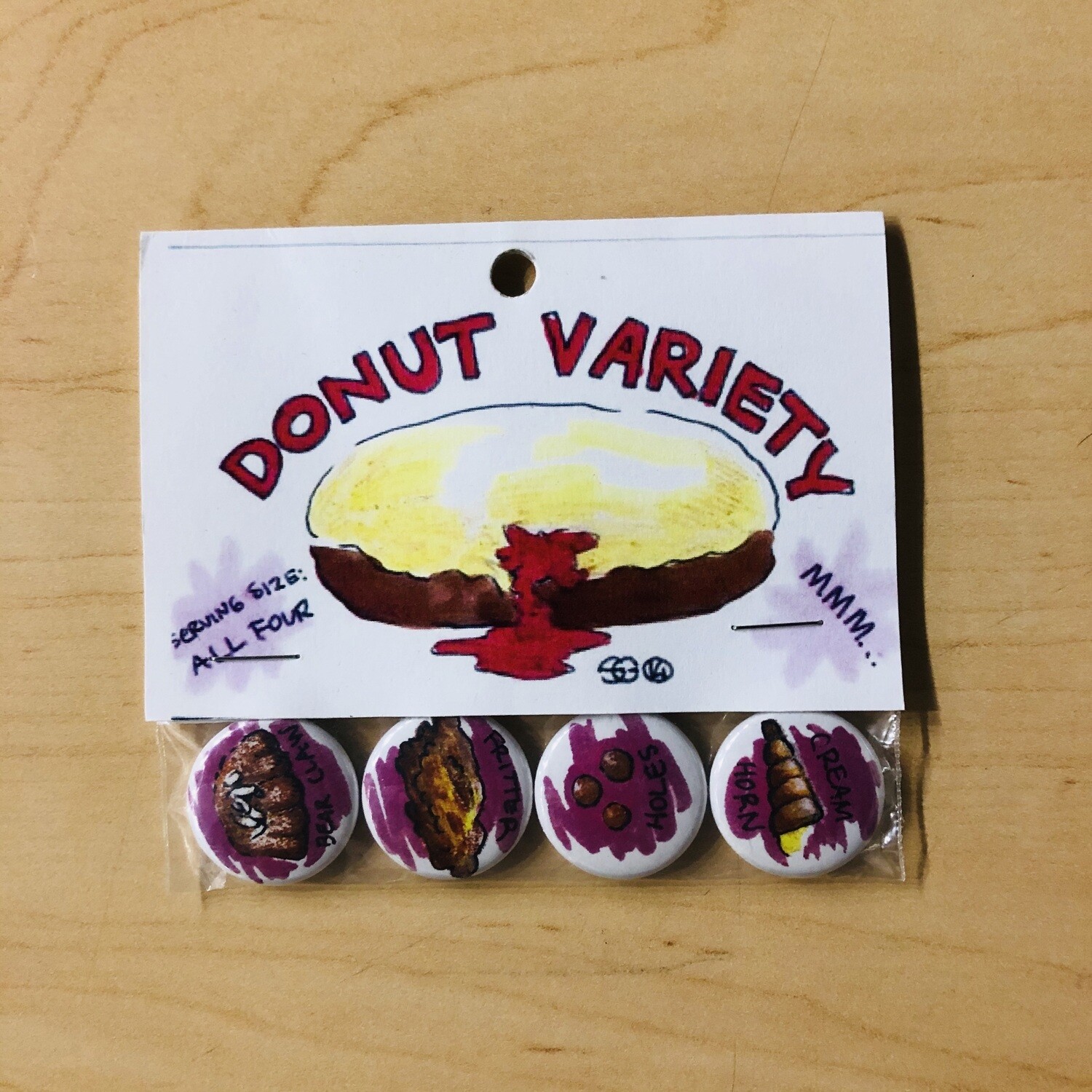 Donut Variety Set - Buttons by Seth Goodkind
