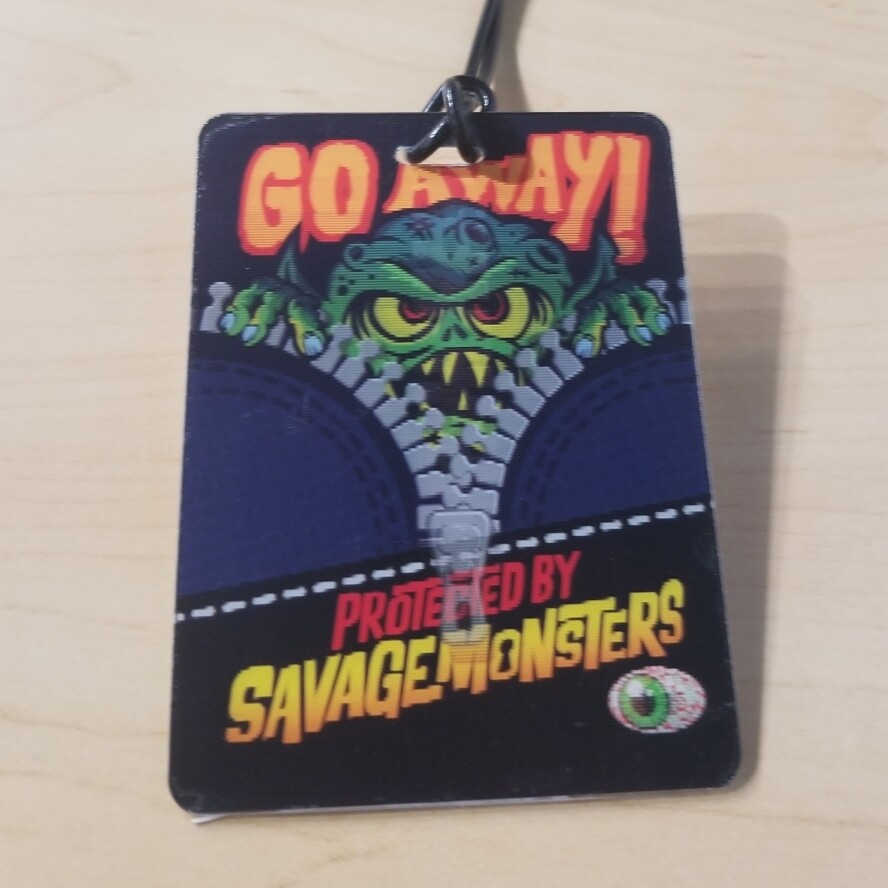 Go Away Savage Monsters (Blue) - Luggage Tag by Dave Savage