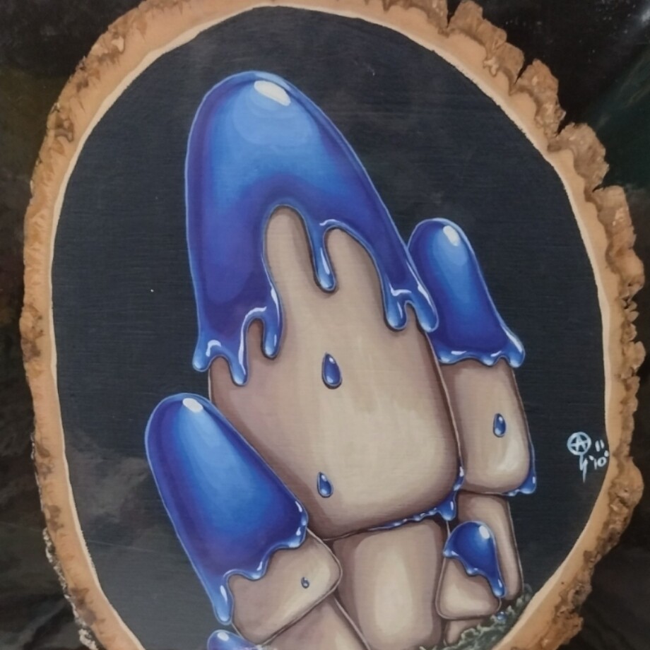 Blue Mushrooms - Print by Alexandria Sandlin