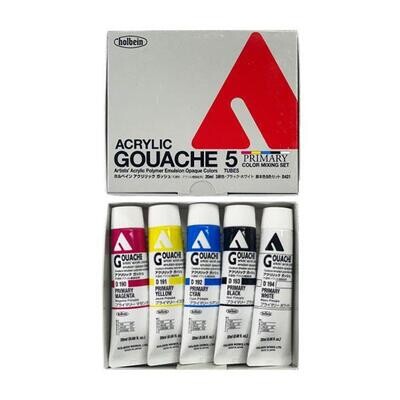 Acrylic Gouache Set - 5 Colors