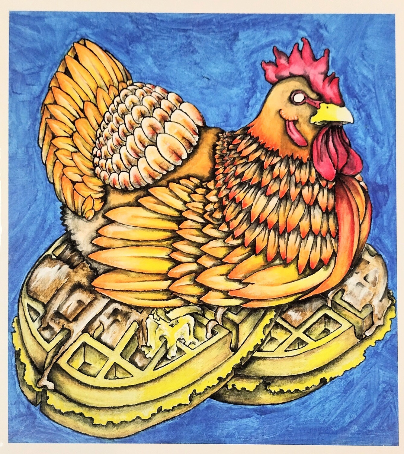 Chicken and Waffles - Print by Honeycomb Winnie