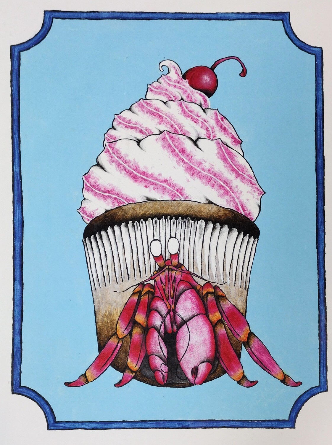 Hermit Crap Cupcake - Print by Honeycomb Winnie