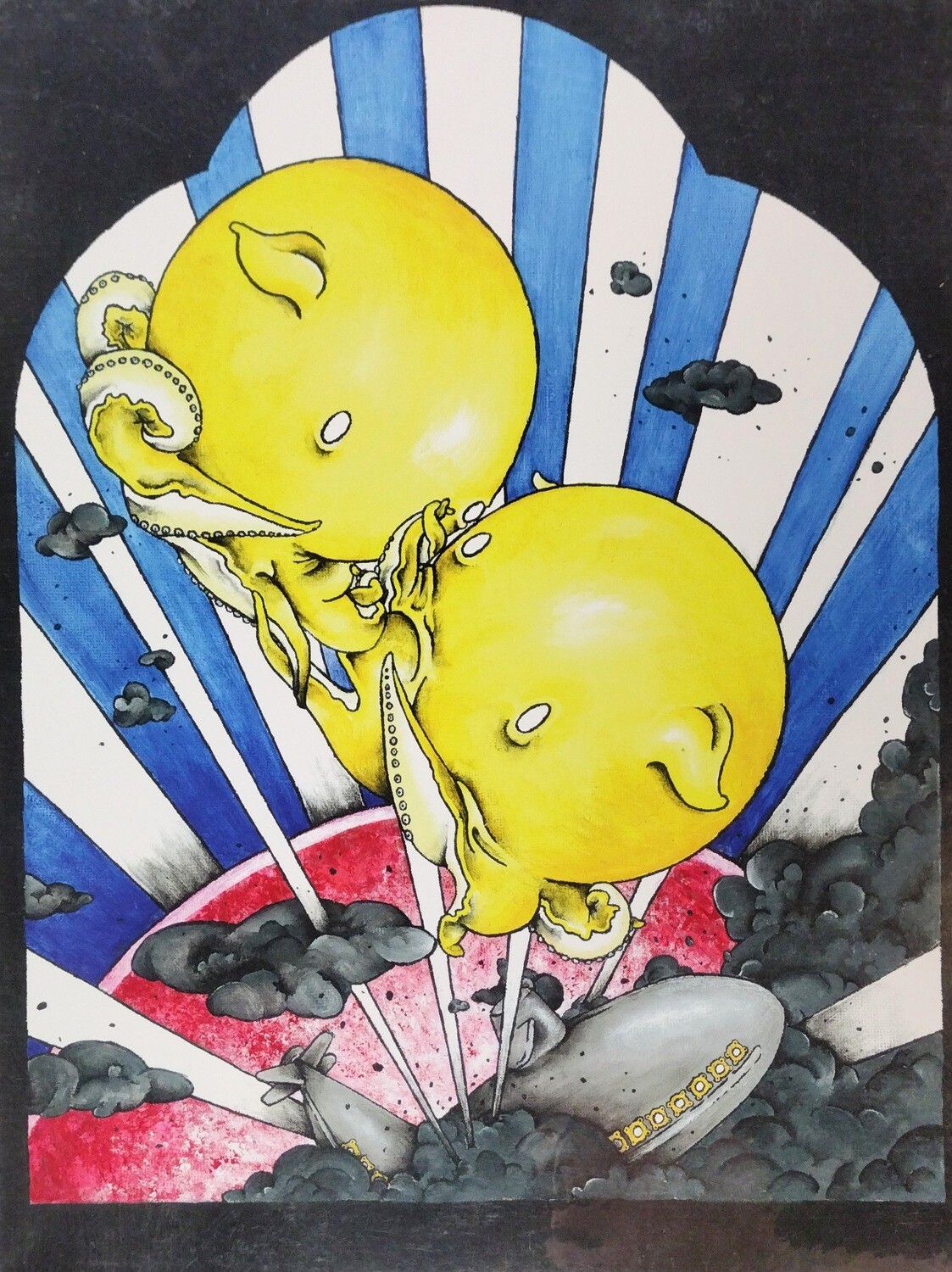 Octos vs Zeppelin - Print by Honeycomb Winnie