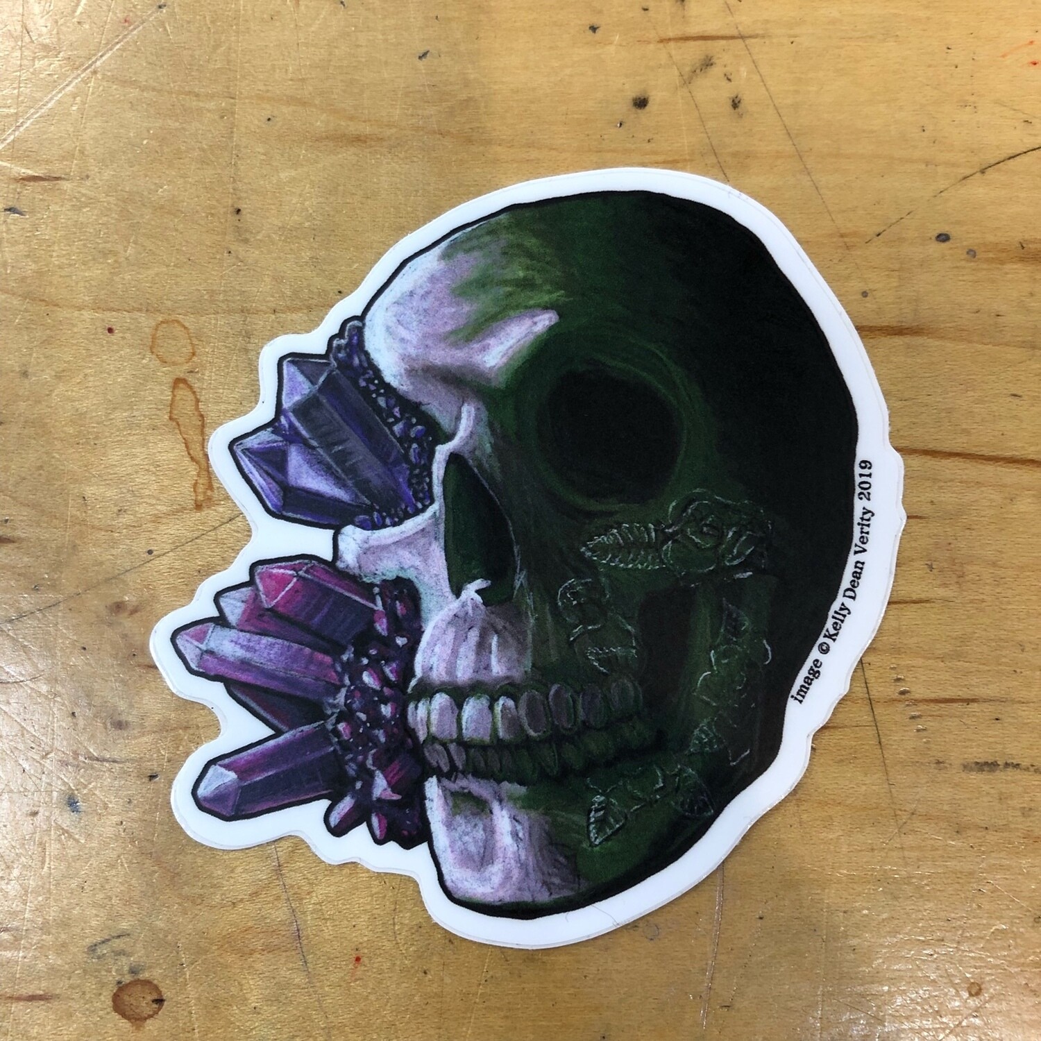 Crystal Skull 3 - Sticker by Kelly Dean Verity