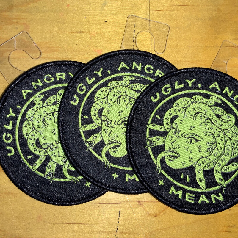 Ugly, Angry, Mean Embroidered Patch or Enamel Pin by Jenn Woodall