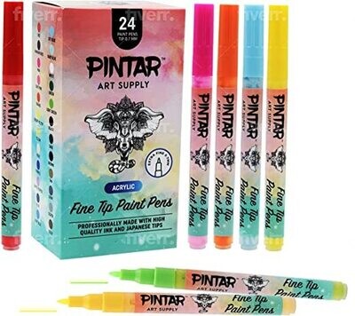 Pintar Acrylic Paint Markers (24 Pack, 0.7mm)