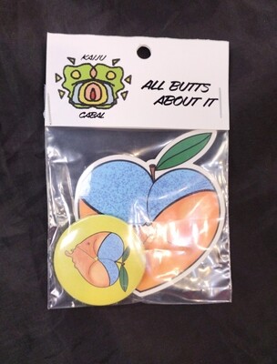All Butts About It - Sticker/Pin Pack by Kaiju Cabal
