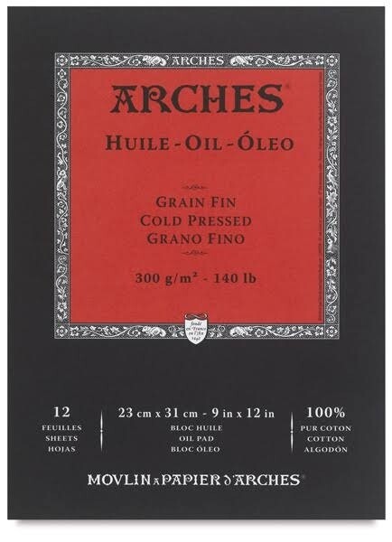 Arches 140lb Oil Pad (9" x12", 12 Sheets)