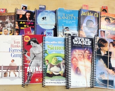 Push/Pull VHS Spiral Notebook with Bookmark (Soft Cover)