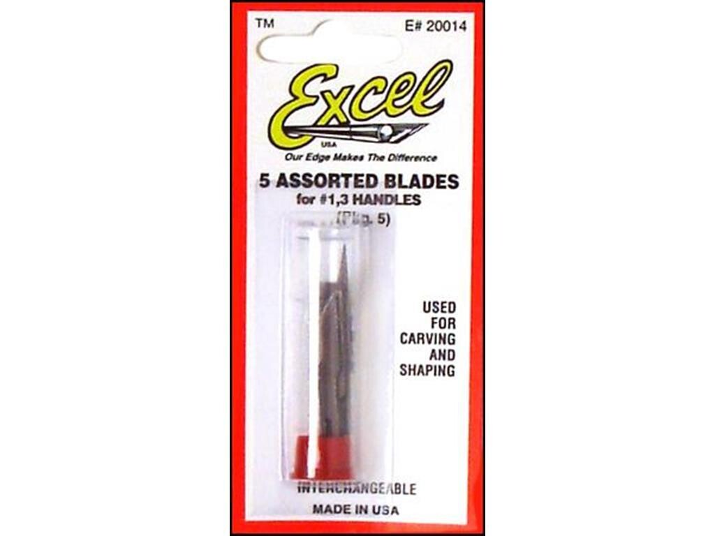 Excel Hobby Knife Blade Pkg Astd General 5pc