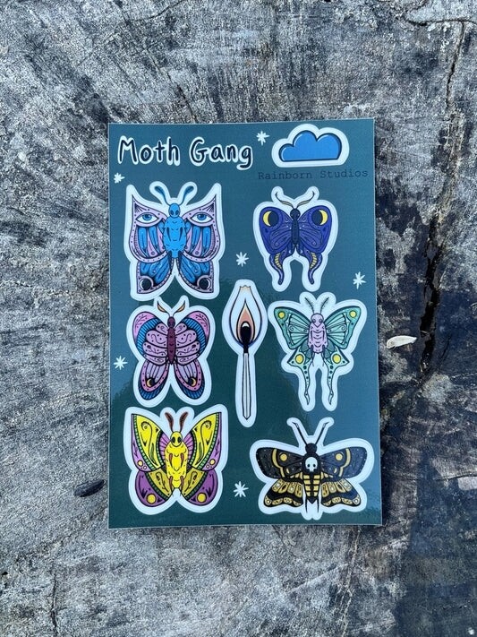 Moth Gang - Sticker Sheet by Rainborn Studios