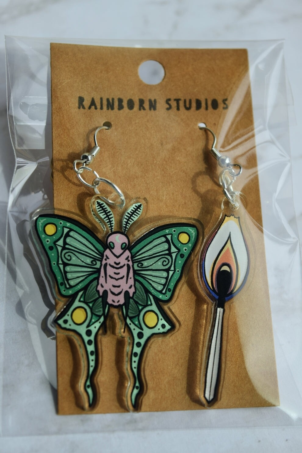 Moth to Flame - Earrings by Rainborn Studios