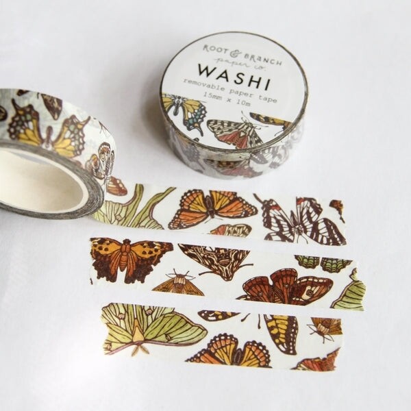 Root & Branch Butterfly + Moth Washi Tape