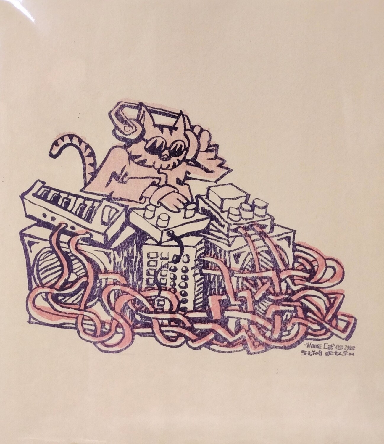 House Cat - Riso Print by Stieg Retlin