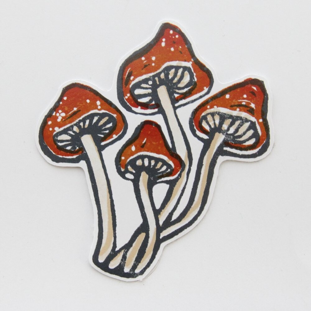 Root & Branch Fairy Cap Mushroom Eco-Friendly Paper Sticker