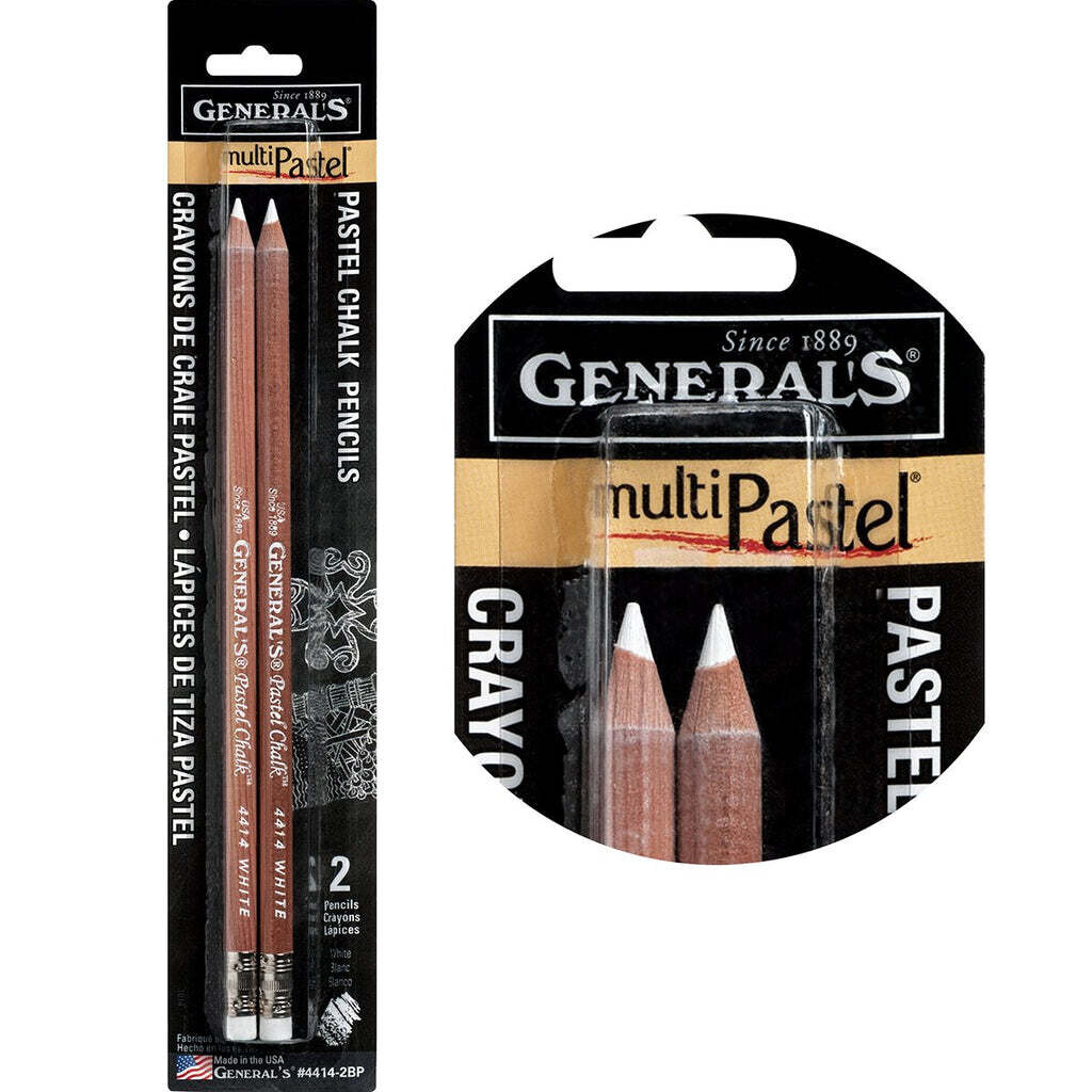 General's MultiPastel Chalk Pencil - White 2pc