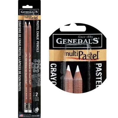 General's MultiPastel Chalk Pencil - White 2pc