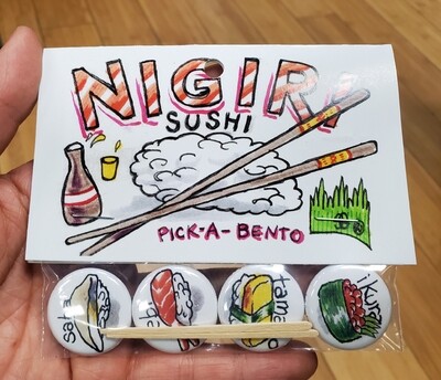 Nigiri Sushi - Button Set by Seth Goodkind