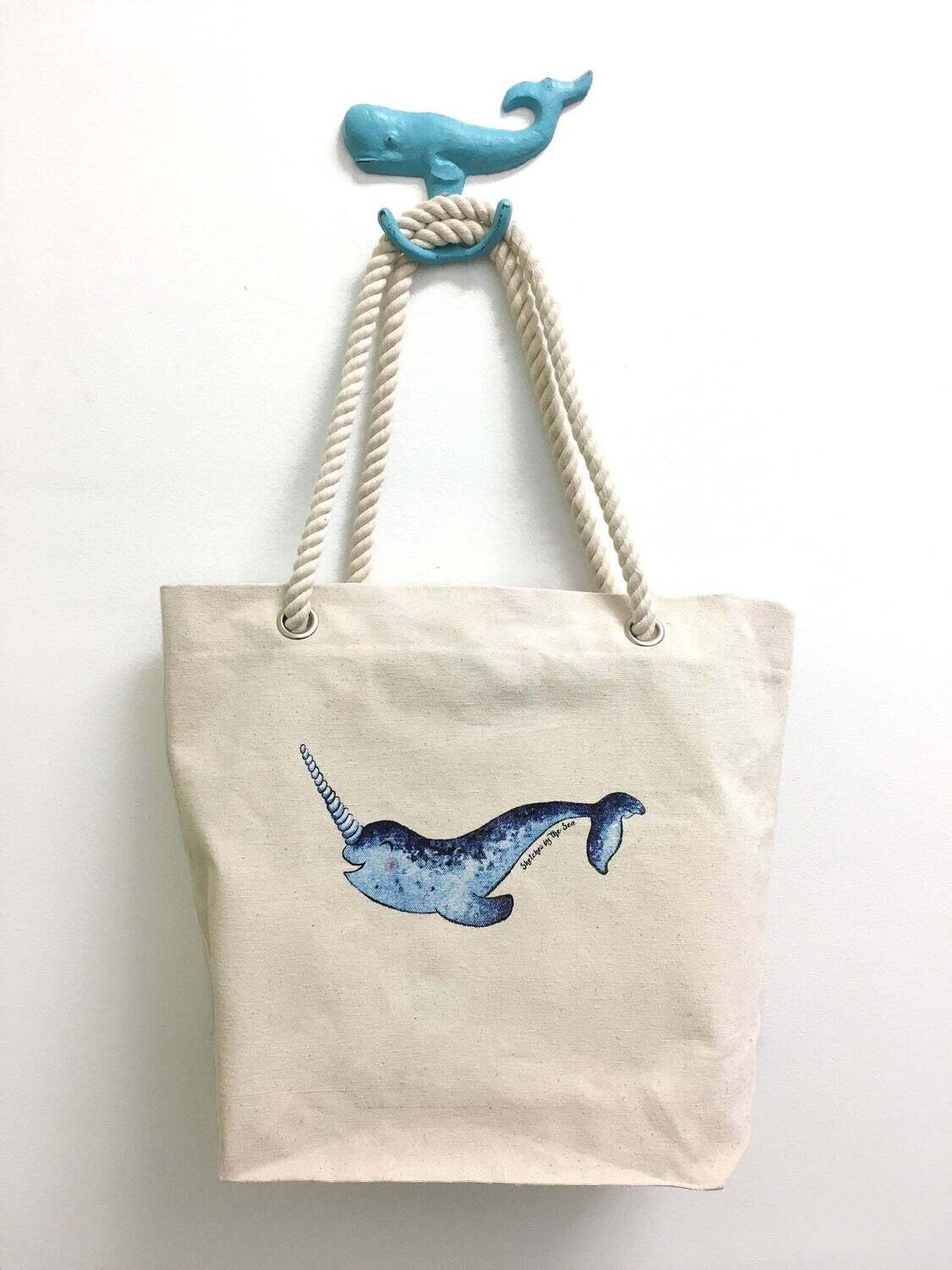 Narwhal Tote Bag - by Sketches By the Sea