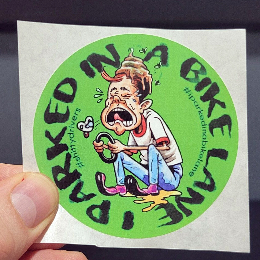 I Parked In A Bike Lane - Sticker by Seth Goodkind