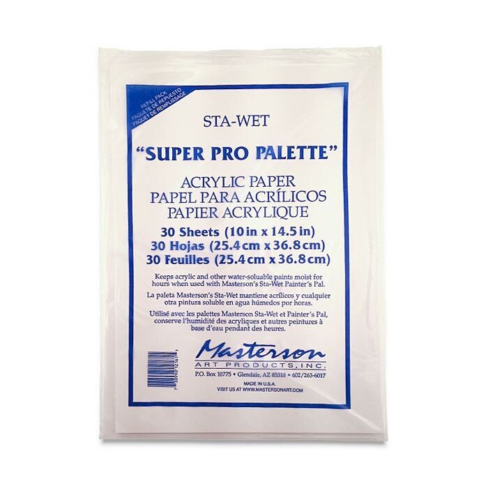 Masterson Sta-Wet Super Pro Palette Acrylic Sheet Refills