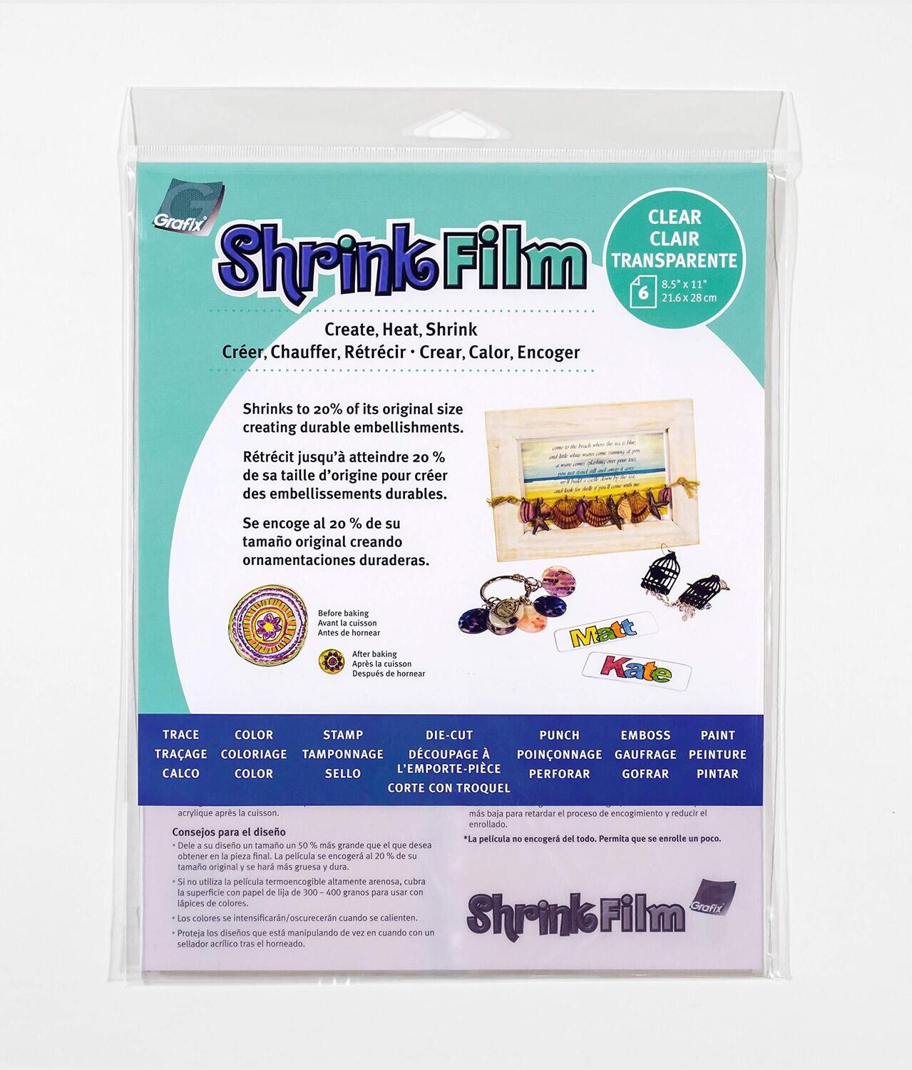 Grafix Shrink Film Clear - Individual Sheets