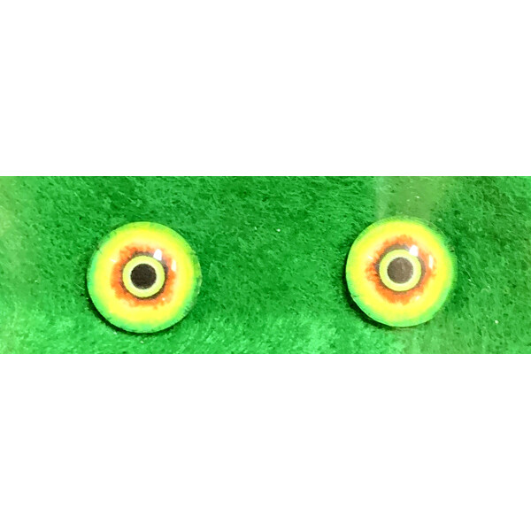 Green & Yellow Monster Round Glass Eyes