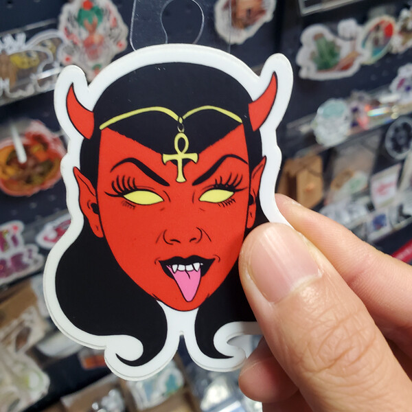 Devil Head - Sticker by Corinne Halbert