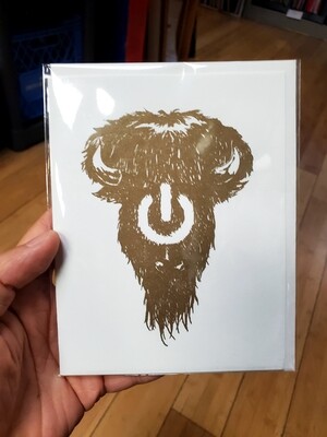 Bison - Blank Card by Demian Johnston