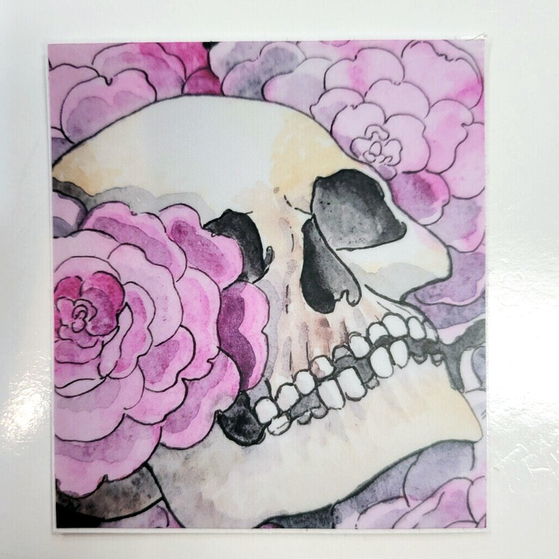 Rose Skull - Sticker by Tristen Oakenthorn