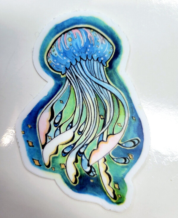 Jellyfish - Sticker by Flora Oakenthorn