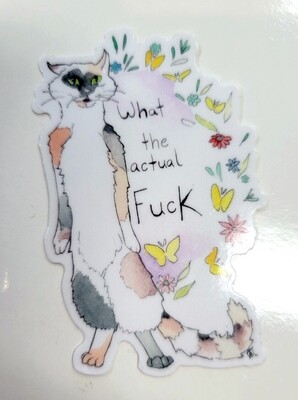 What the Actual Fuck Cat - Sticker by Tristen Oakenthorn