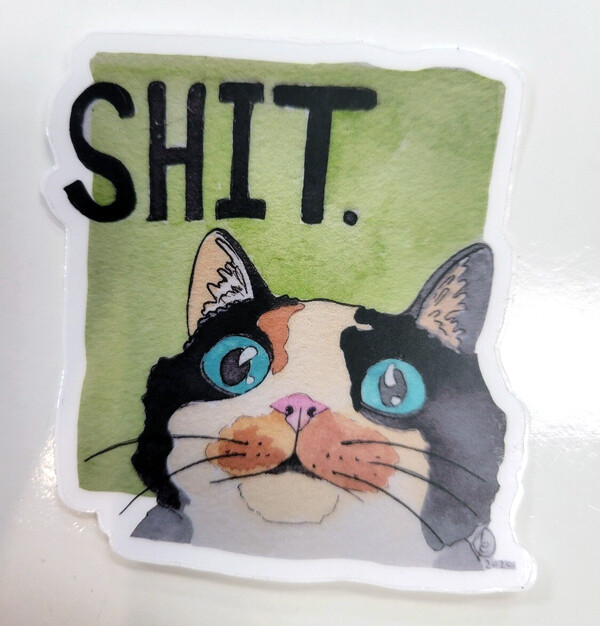 Shit Cat - Sticker by Flora Oakenthorn