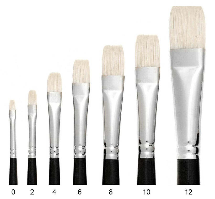Trekell Hog Bristle Brushes - Long Handle for Oil Painting