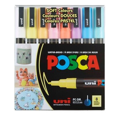 Uni POSCA 8 Pen Soft Color Sets