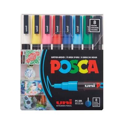 Uni POSCA 8 Color Basics Sets