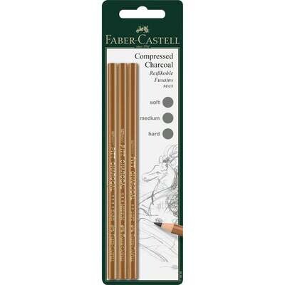 Faber-Castell Compressed Charcoal Pencil Set (3pc)