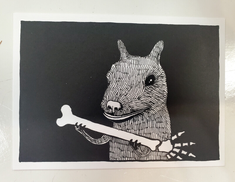 Small Animal with Arm Bones - Postcard by Magda Boreysza