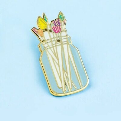 The Gray Muse Paint Brushes Enamel Pin