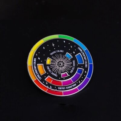The Gray Muse Color Wheel Interactive Spinner Enamel Pin