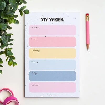 The Gray Muse "My Week" Weekly Planner Notepad